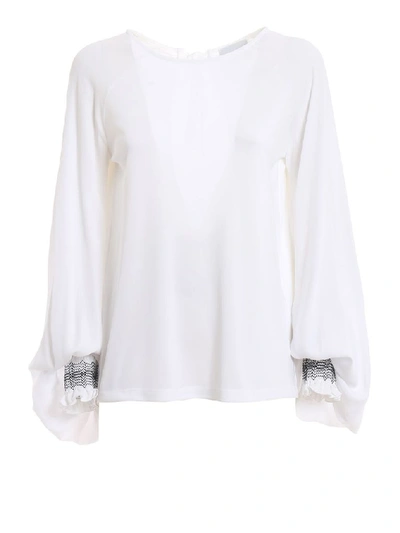 Shop Dondup Women's White Cotton Blouse