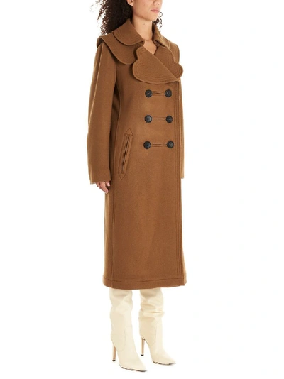 Shop Lanvin Women's Brown Wool Coat