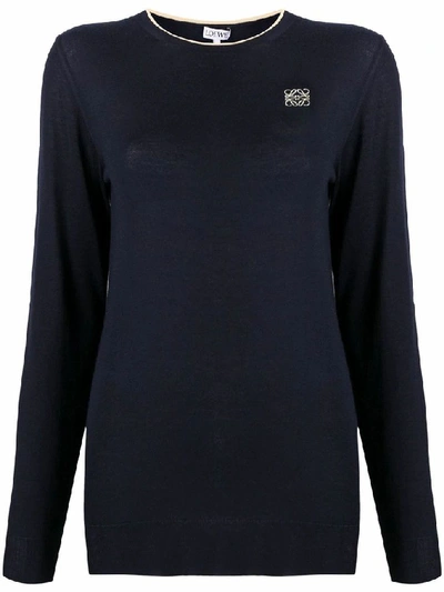 Shop Loewe Women's Blue Cashmere Sweater