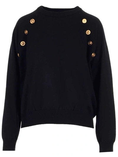Shop Versace Women's Black Wool Sweater