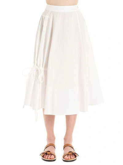 Shop Loewe Women's White Cotton Skirt