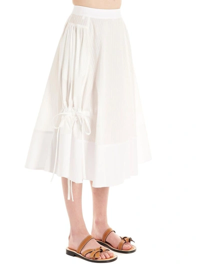 Shop Loewe Women's White Cotton Skirt