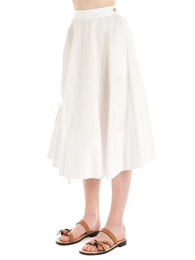 Shop Loewe Women's White Cotton Skirt