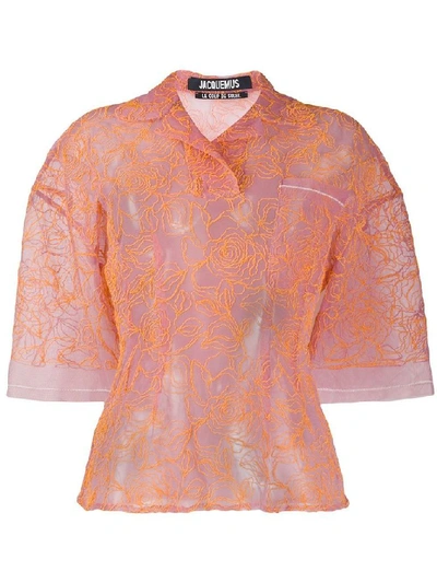 Shop Jacquemus Women's Pink Viscose Blouse