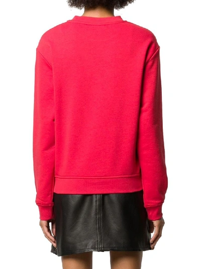 Shop Love Moschino Women's Red Cotton Sweatshirt