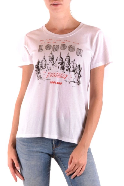 Shop Burberry Women's White Cotton T-shirt