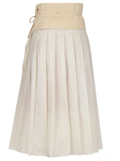 Shop Moncler Women's White Cotton Skirt