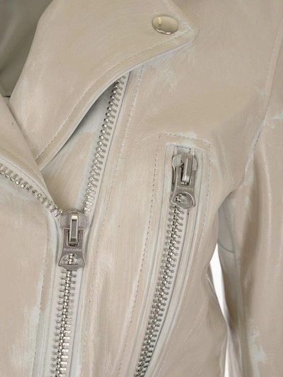 Shop Acne Studios Women's White Leather Outerwear Jacket