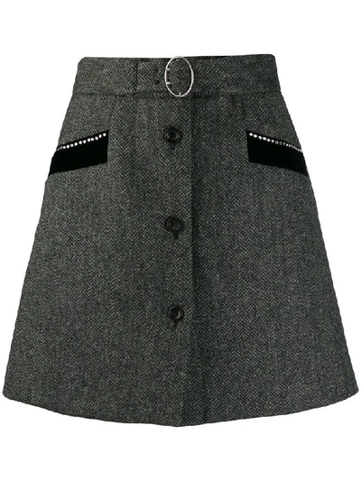Shop Miu Miu Women's Grey Wool Skirt