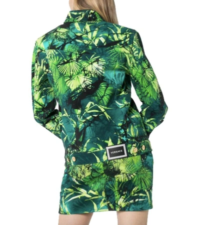Shop Versace Women's Green Cotton Jacket