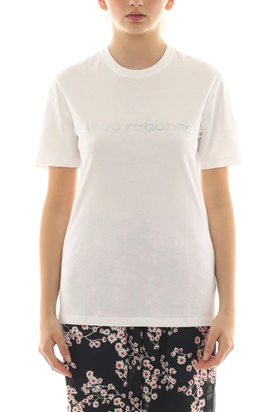 Shop Rabanne Paco  Women's White Cotton T-shirt