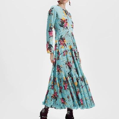 La Doublej Pleated Skirt Floral Print Dress In Breezy