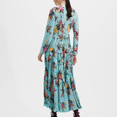 La Doublej Pleated Skirt Floral Print Dress In Breezy