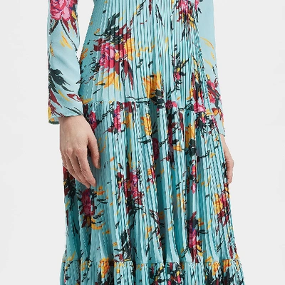 La Doublej Pleated Skirt Floral Print Dress In Breezy