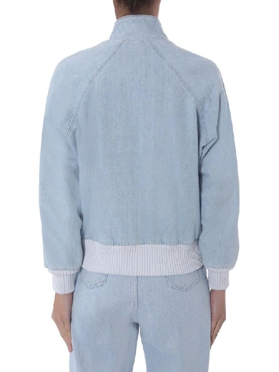 Shop Alberta Ferretti Women's Light Blue Cotton Jacket