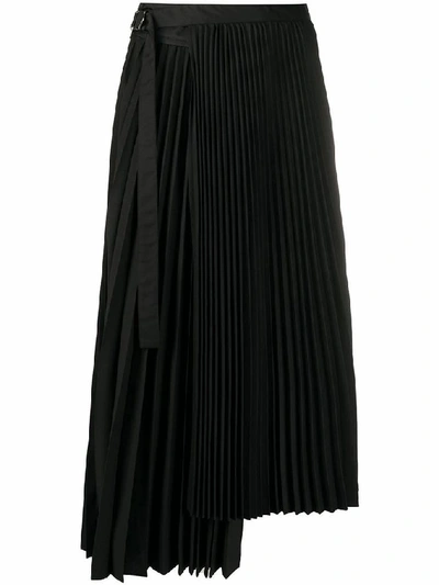 Shop Sacai Women's Black Polyester Skirt