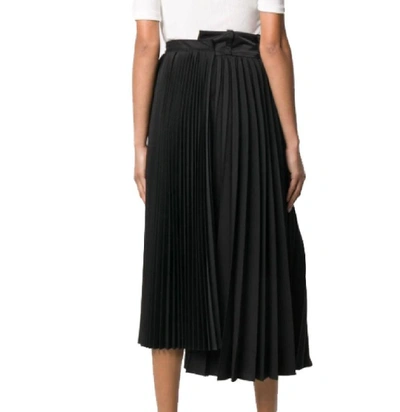 Shop Sacai Women's Black Polyester Skirt