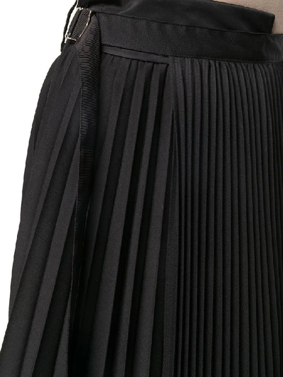 Shop Sacai Women's Black Polyester Skirt