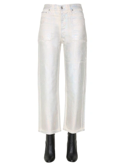 Shop Helmut Lang Women's White Cotton Jeans