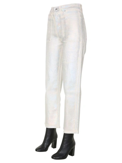 Shop Helmut Lang Women's White Cotton Jeans
