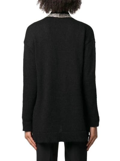 Shop Saint Laurent Women's Black Wool Cardigan