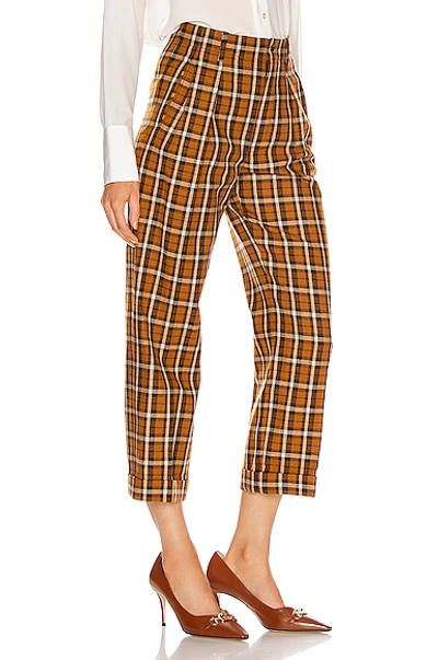 Shop Saint Laurent Cropped Pant In Marron Caramel Beige