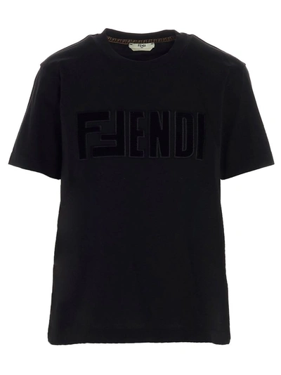 Shop Fendi Women's Black Cotton T-shirt