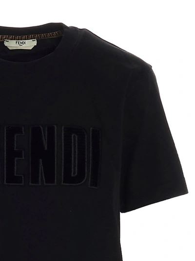Shop Fendi Women's Black Cotton T-shirt