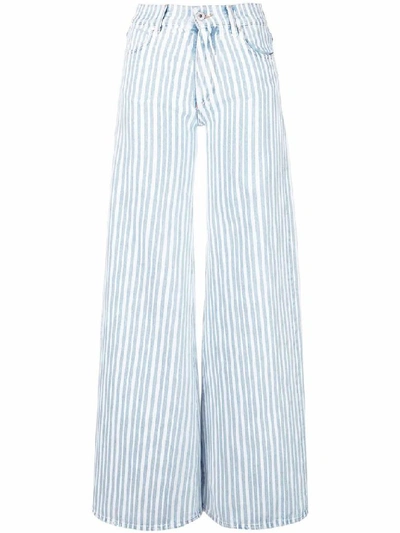 Shop Off-white Women's Blue Cotton Pants