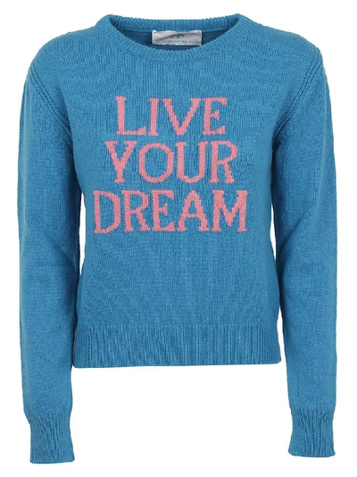 Shop Alberta Ferretti Women's Blue Cashmere Sweater