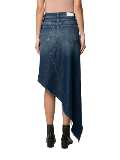 Shop Maison Margiela Women's Blue Cotton Skirt