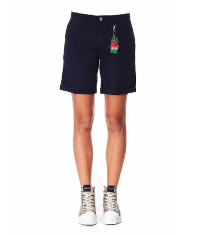 Shop Guess Women's Blue Cotton Shorts