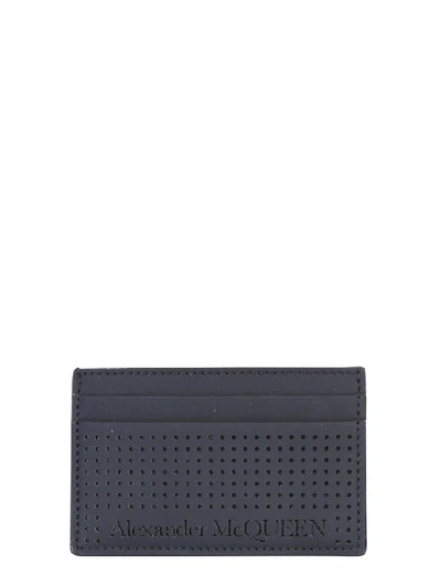 Shop Alexander Mcqueen Men's Black Leather Card Holder