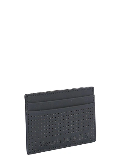 Shop Alexander Mcqueen Men's Black Leather Card Holder