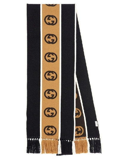 Shop Gucci Men's Black Wool Scarf