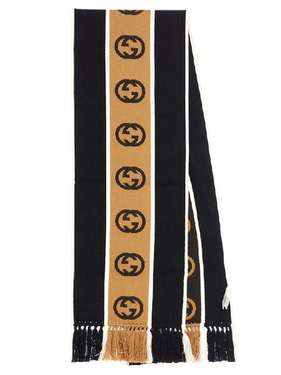 Shop Gucci Men's Black Wool Scarf