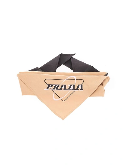 Shop Prada Men's Beige Cotton Foulard