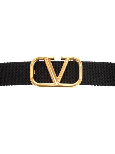 Shop Valentino Garavani Men's Black Synthetic Fibers Belt