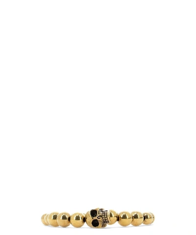 Shop Alexander Mcqueen Men's Gold Metal Bracelet