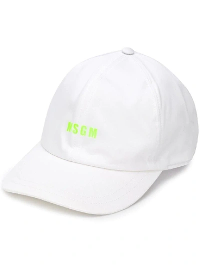 Shop Msgm Men's White Cotton Hat