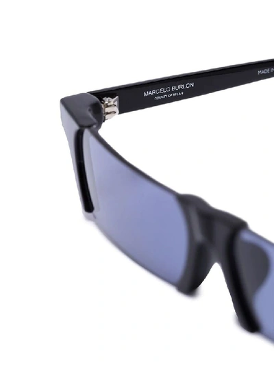 Shop Marcelo Burlon County Of Milan Marcelo Burlon Men's Black Acetate Sunglasses