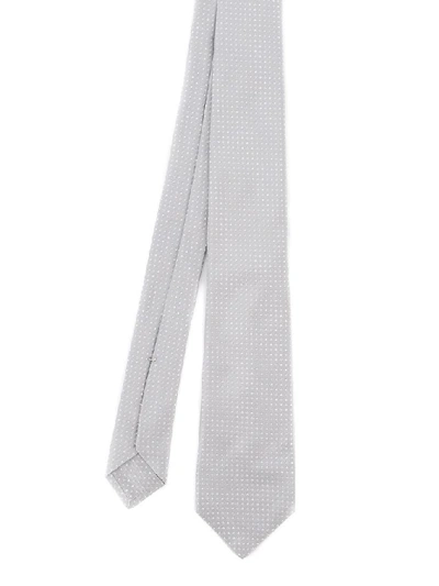 Shop Kiton Men's Grey Silk Tie