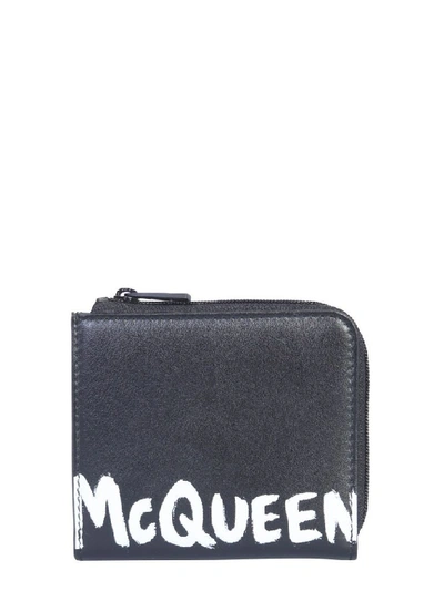 Shop Alexander Mcqueen Men's Black Leather Wallet