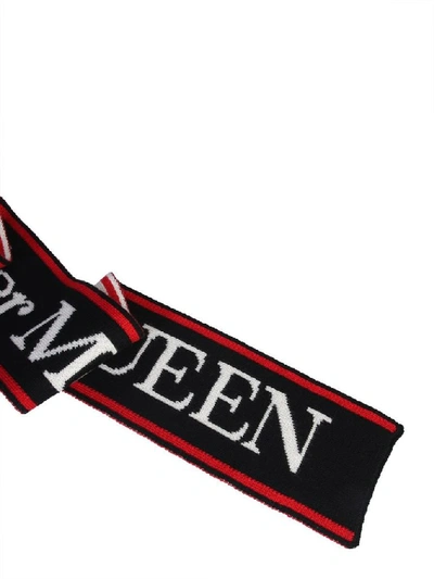 Shop Alexander Mcqueen Men's Black Wool Scarf