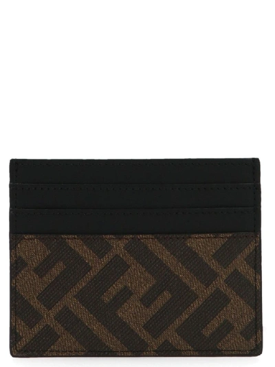 Shop Fendi Men's Brown Leather Card Holder