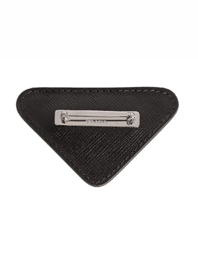 Shop Prada Men's Black Leather Pin