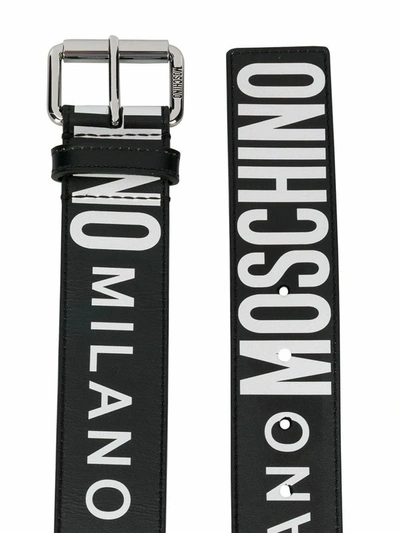 Shop Moschino Men's Black Leather Belt