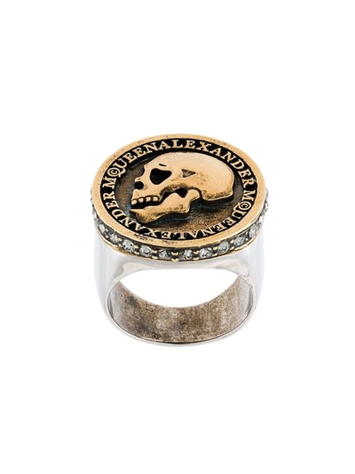 Shop Alexander Mcqueen Men's Gold Metal Ring