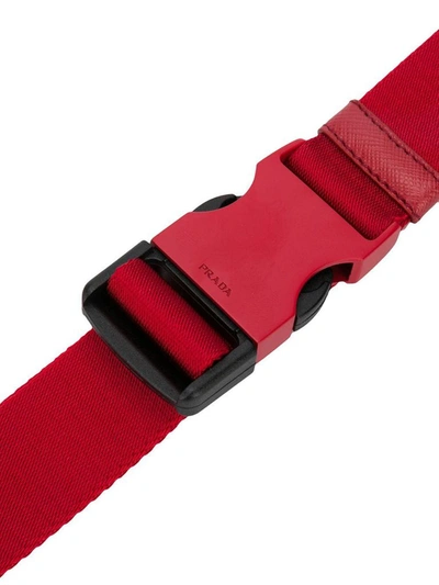 Shop Prada Men's Red Polyamide Belt