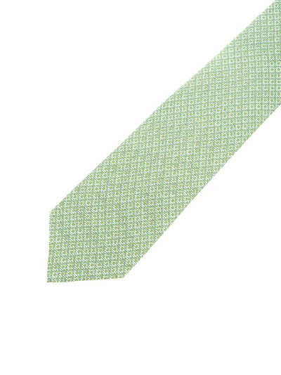 Shop Ferragamo Salvatore  Men's Green Silk Tie